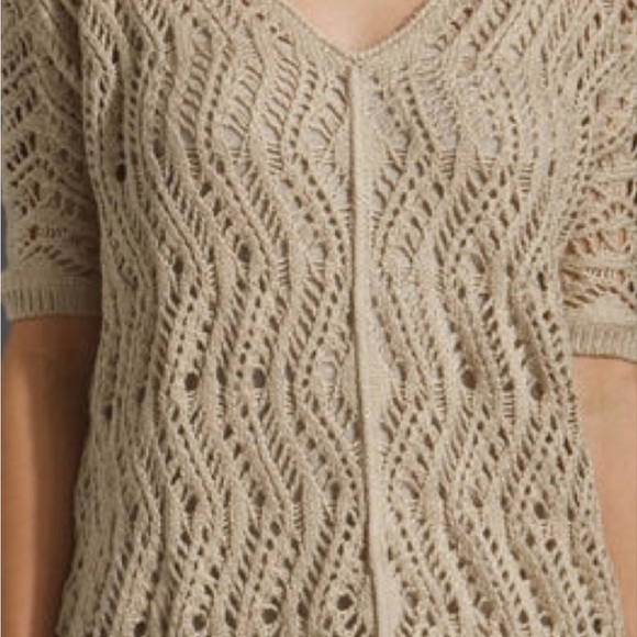 Autumn Cashmere Oversized Crochet Style V-Neck Sweater Size XS Boho Vibe - Picture 6 of 6